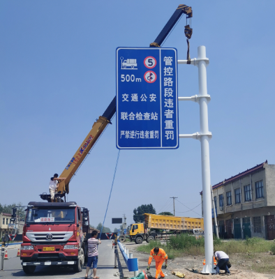 兰州双悬臂标志杆、交通标志杆制作、门架立柱加工厂家